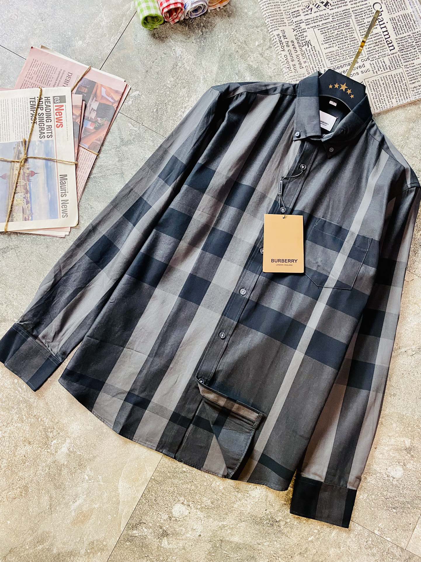 ！   三标齐全🔥官网款 可穿205斤❤ 巴宝莉 Burberry 原单品质 最新款 男装长袖衬衫 精选