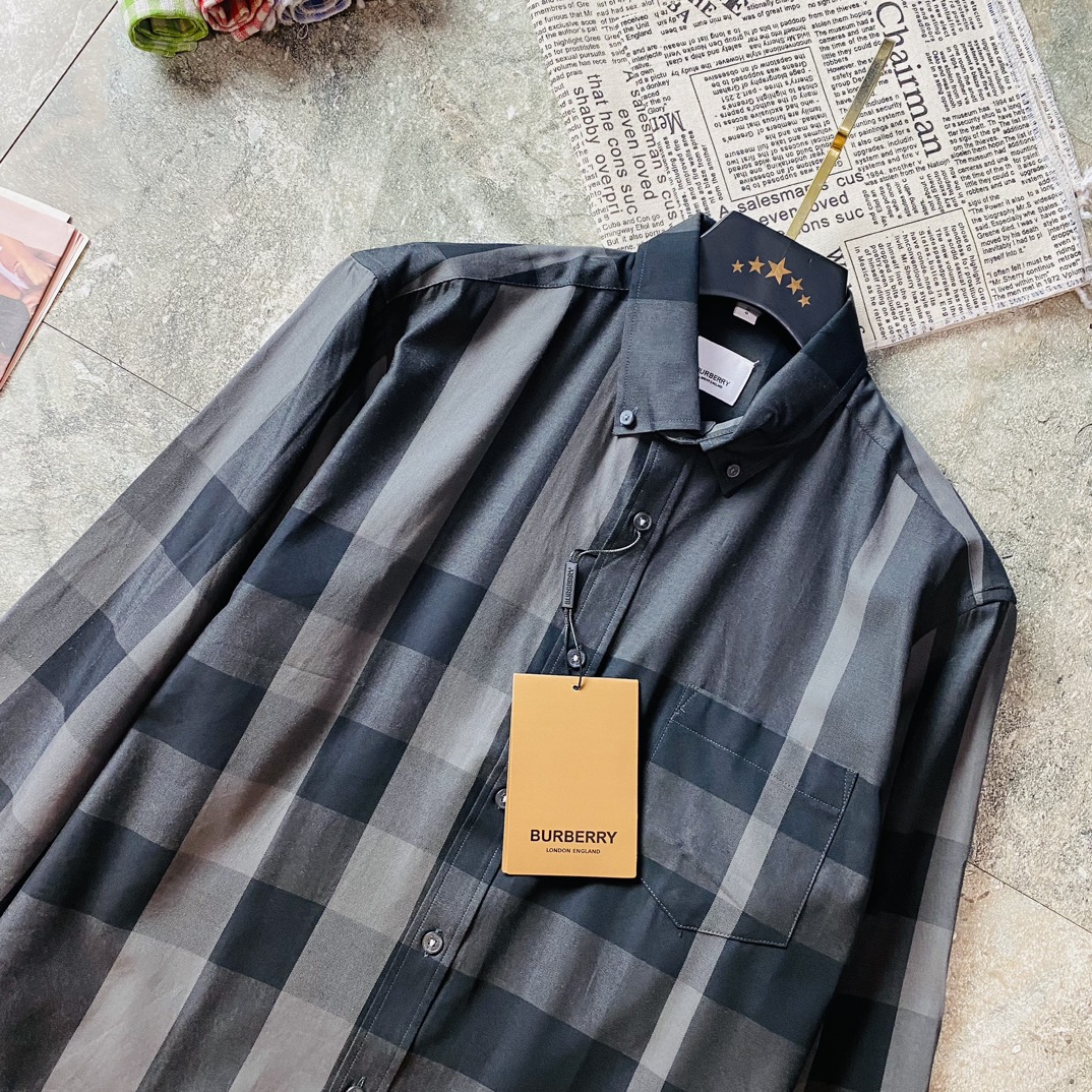 ！   三标齐全🔥官网款 可穿205斤❤ 巴宝莉 Burberry 原单品质 最新款 男装长袖衬衫 精选