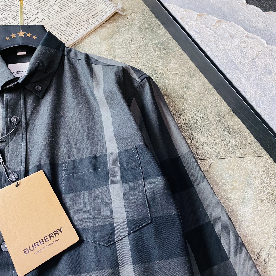 ！   三标齐全🔥官网款 可穿205斤❤ 巴宝莉 Burberry 原单品质 最新款 男装长袖衬衫 精选