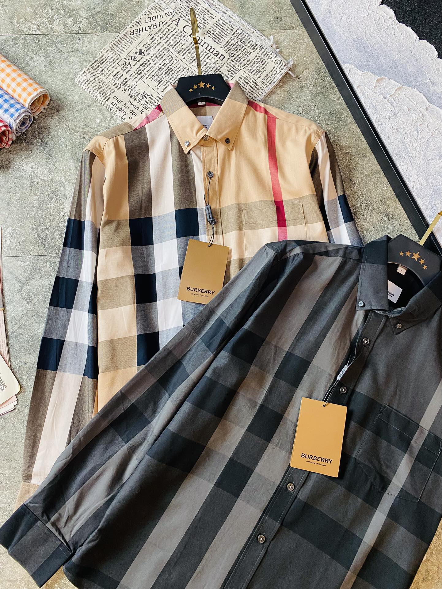 ！   三标齐全🔥官网款 可穿205斤❤ 巴宝莉 Burberry 原单品质 最新款 男装长袖衬衫 精选