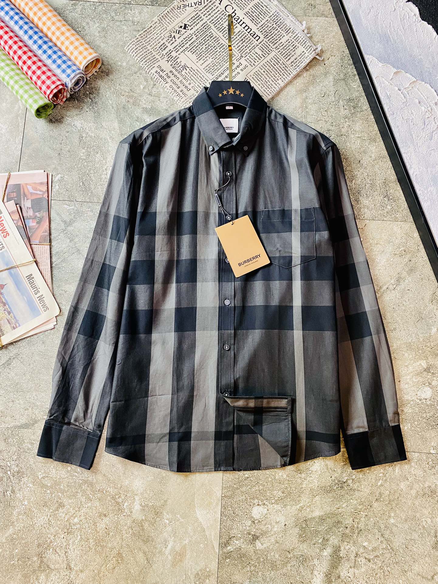 ！   三标齐全🔥官网款 可穿205斤❤ 巴宝莉 Burberry 原单品质 最新款 男装长袖衬衫 精选