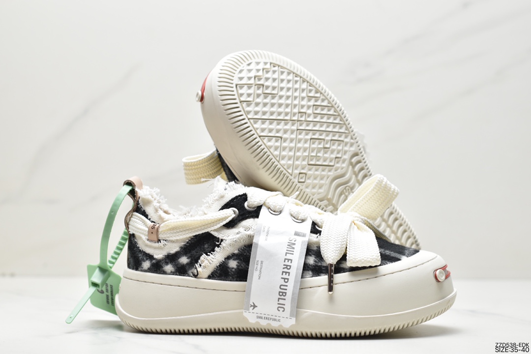 SMILEREPUBLIC thick-soled open smile canvas shoes series