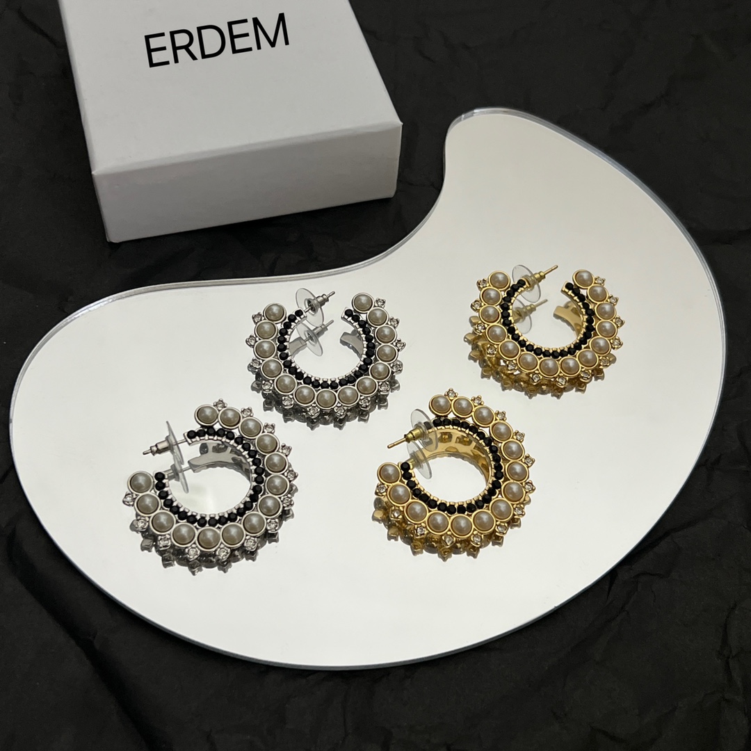 】ERDEM 艾尔丹姆 🇬🇧英国小众品牌 大圈珍珠耳环 高端定制  简单大方耳钉  华丽登场，很难见到如