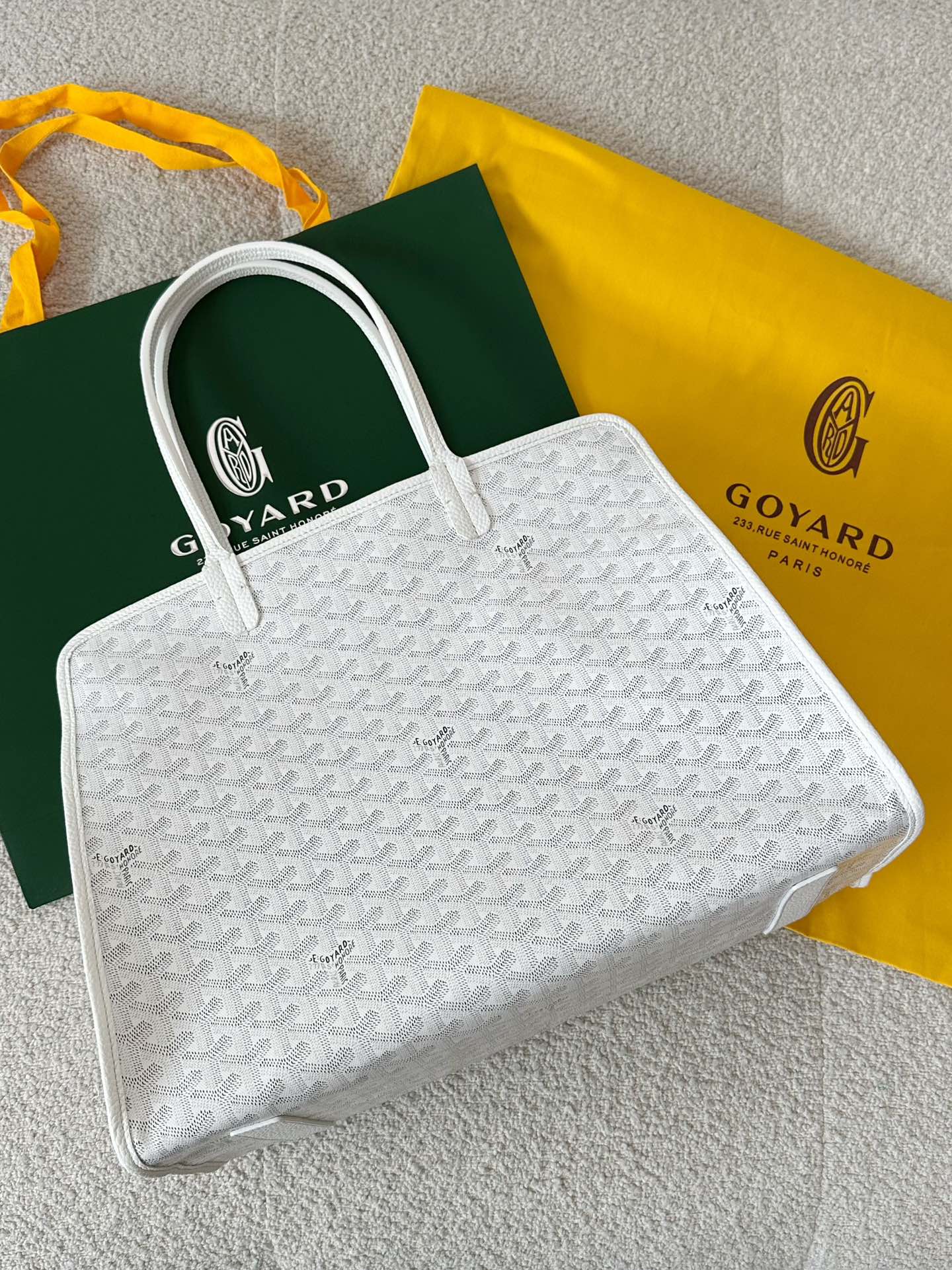 Goyard Handbags Tote Bags White Cowhide