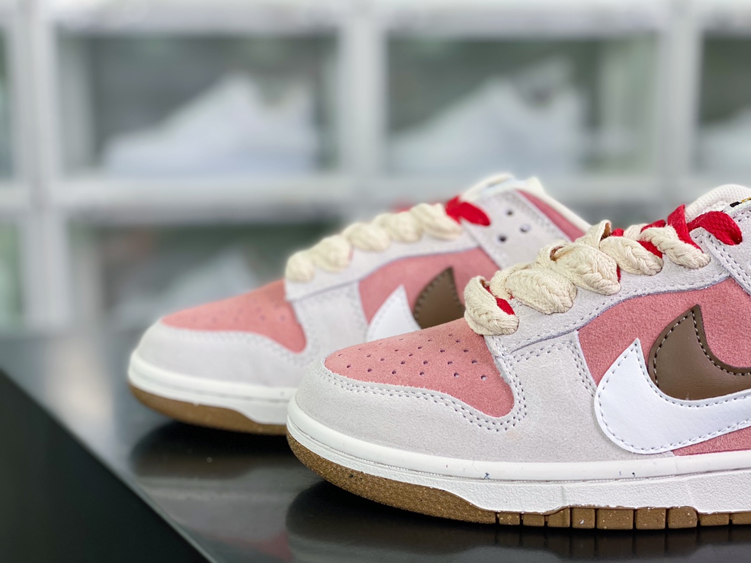 220 SB Dunk Low SE”85 Double Swoosh/Grey/Pink/Cherry”扣篮板鞋“麂皮浅灰粉棕双钩樱桃”DO9457-123