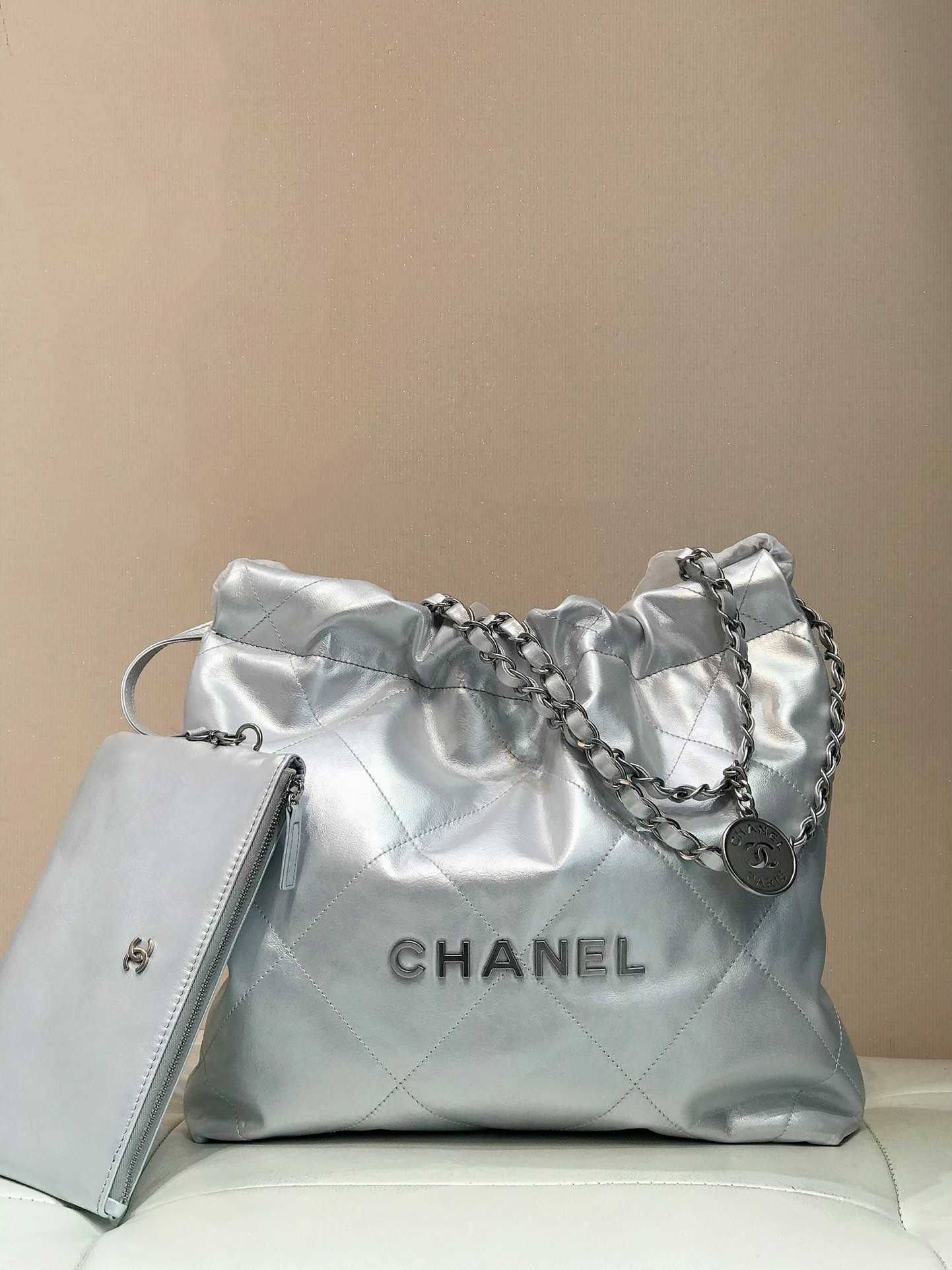 CHANEL Очень большой объём Состаренный logo Оригинальная кожа Ромбовидная стёжка Сумка года Шоппер Импортная коровья кожа