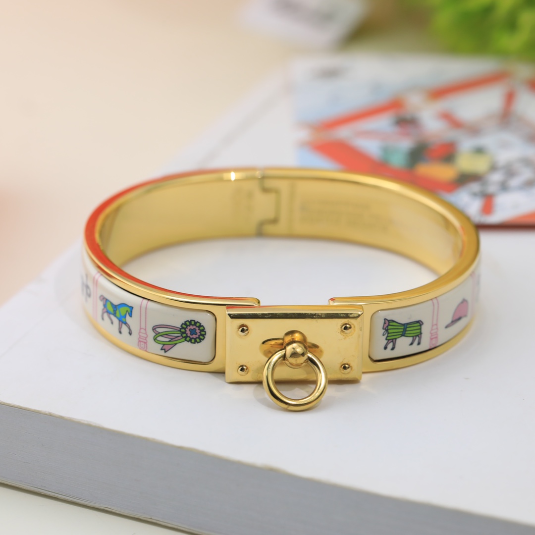 Hermes Jewelry Bracelet Gold Rose Silver