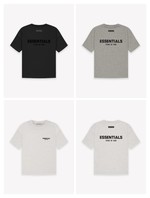 ESSENTIALS Clothing T-Shirt Black Grey Light Gray Printing Unisex Combed Cotton PVC Silica Gel Summer Collection Essential Short Sleeve