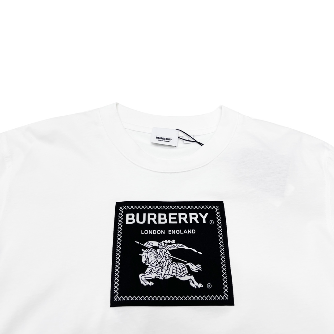 Burberry巴宝莉BBR 23ss 战马贴布短袖T恤面料采用定制190g