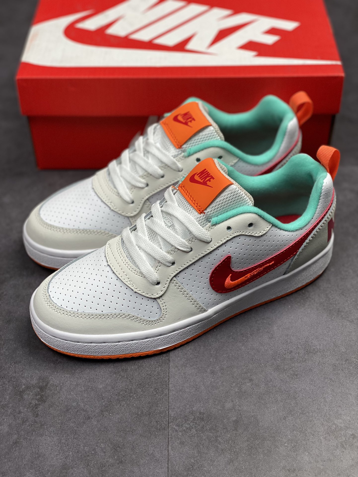 140 Nike Court Borough Low 2 白橙红 FD6435-161