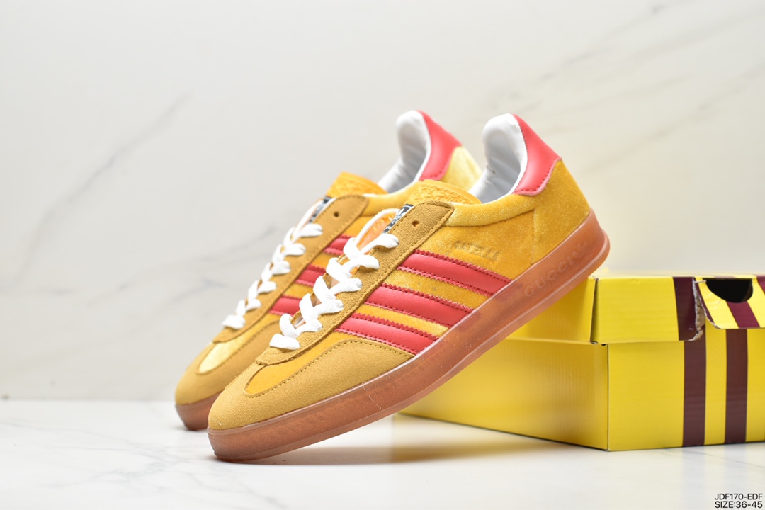 Heavy joint Adidas originals x Gucci Gazelle joint classic casual sneakers 707848 9STU0 6360