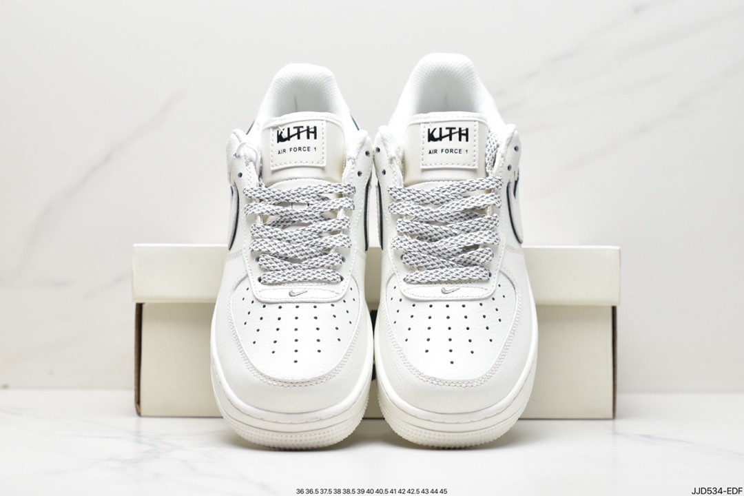 130 耐克Kith x Nike Air Force 1'07 Low “米白银”纽约限定 板鞋 NY2022-017