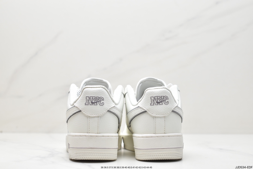 130 耐克Kith x Nike Air Force 1'07 Low “米白银”纽约限定 板鞋 NY2022-017