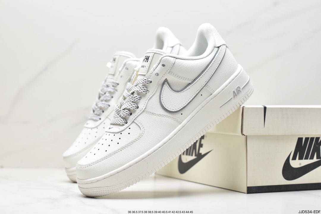 130 耐克Kith x Nike Air Force 1'07 Low “米白银”纽约限定 板鞋 NY2022-017