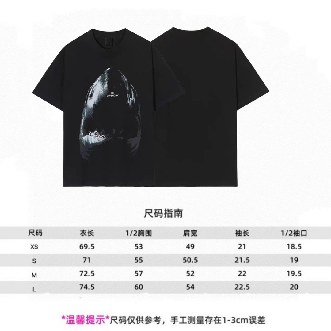 GIVENCHY/纪梵希 大鲨鱼虚影休闲短袖