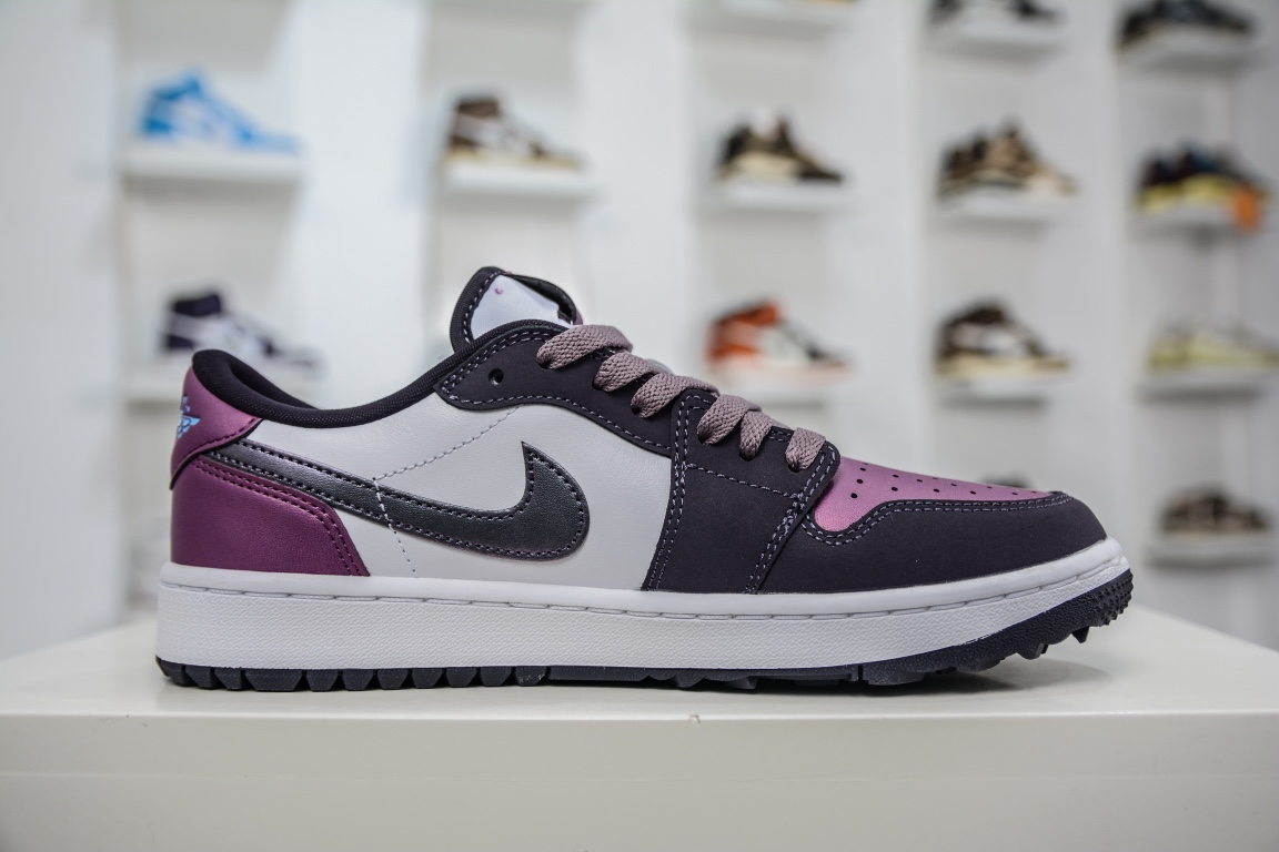 Pure original Nike Air Jordan 1 Low Golf AJ1 Joe 1 new golf version white and purple DZ9787-155