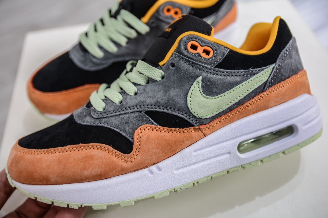 200 Nike Air Max 1 黑棕绿 原纸板原楦头打造DZ0482-001
