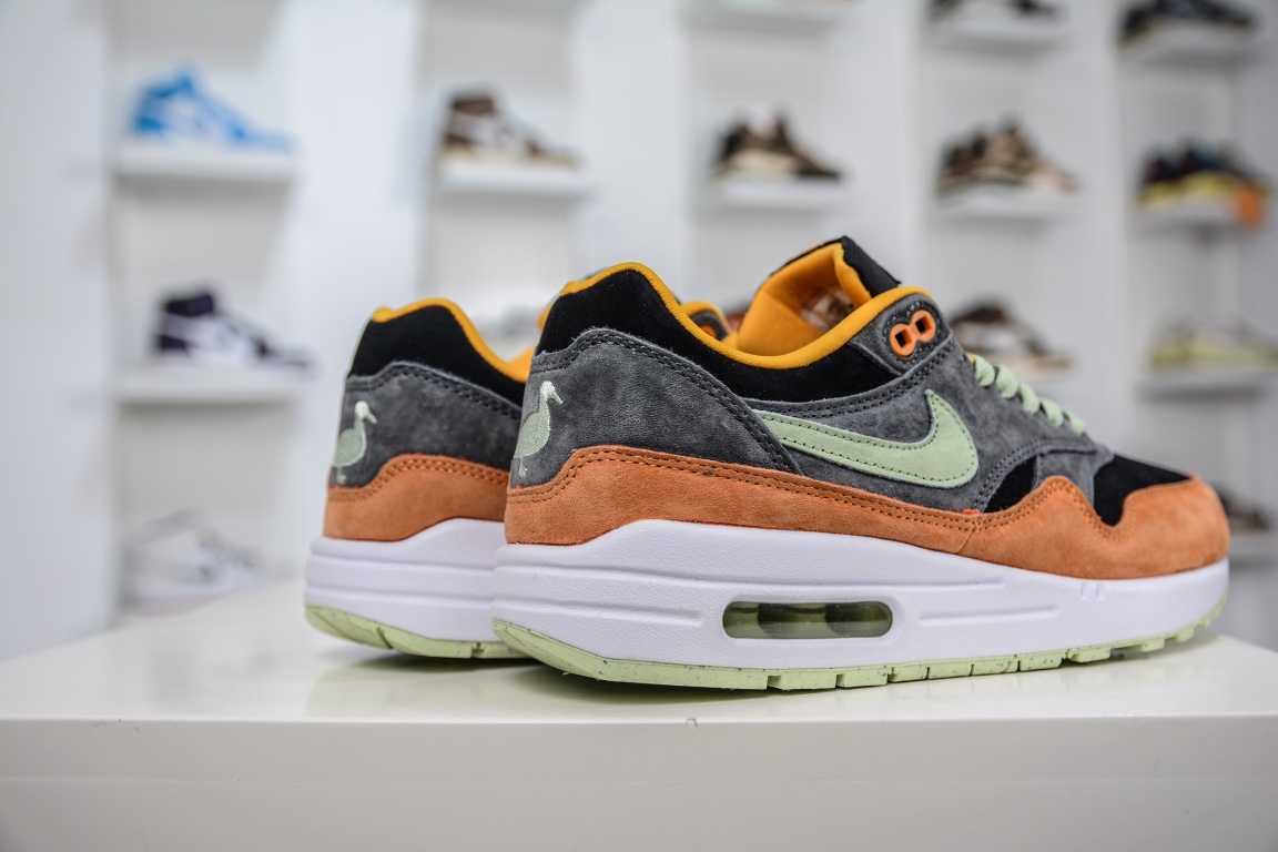 200 Nike Air Max 1 黑棕绿 原纸板原楦头打造DZ0482-001