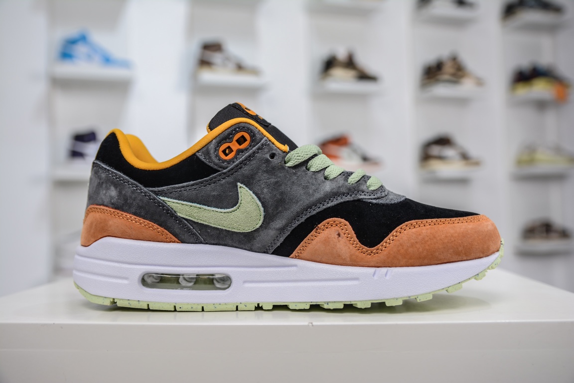 200 Nike Air Max 1 黑棕绿 原纸板原楦头打造DZ0482-001