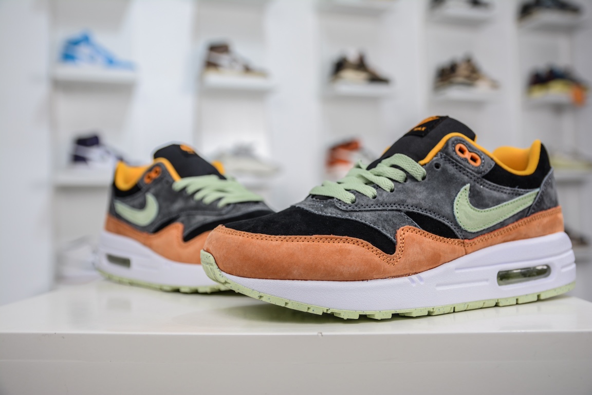 200 Nike Air Max 1 黑棕绿 原纸板原楦头打造DZ0482-001