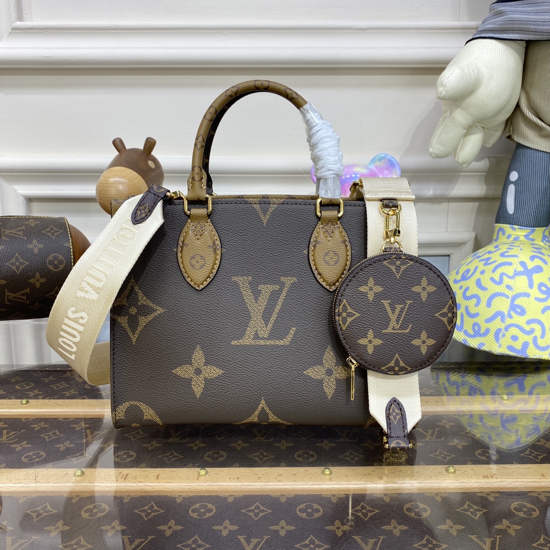 لويس فيتون LV Onthego حقيبة حقيبة يد Monogram Reverse قماش موضة M46373