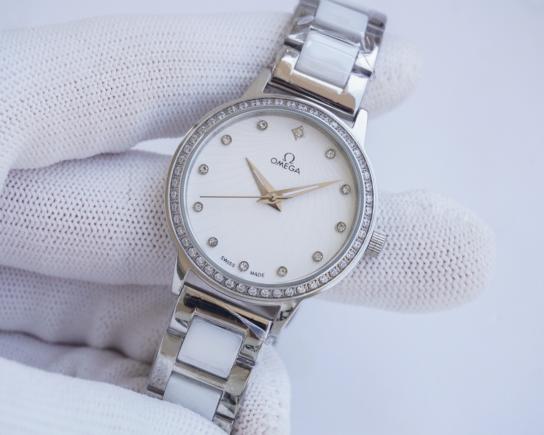 Omega-OMEGA Couple’s Wristwatch: White, Gold, Steel, Ceramic, Quality Assurance - 图片 4