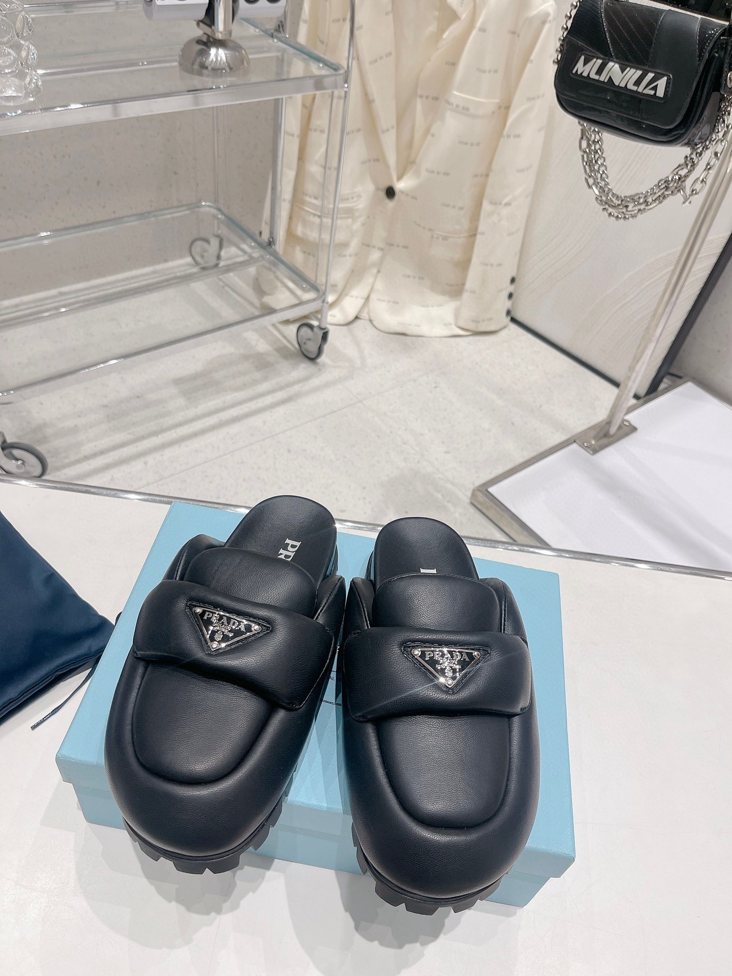 Prada Shoes Mules Rubber Sheepskin Spring/Summer Collection