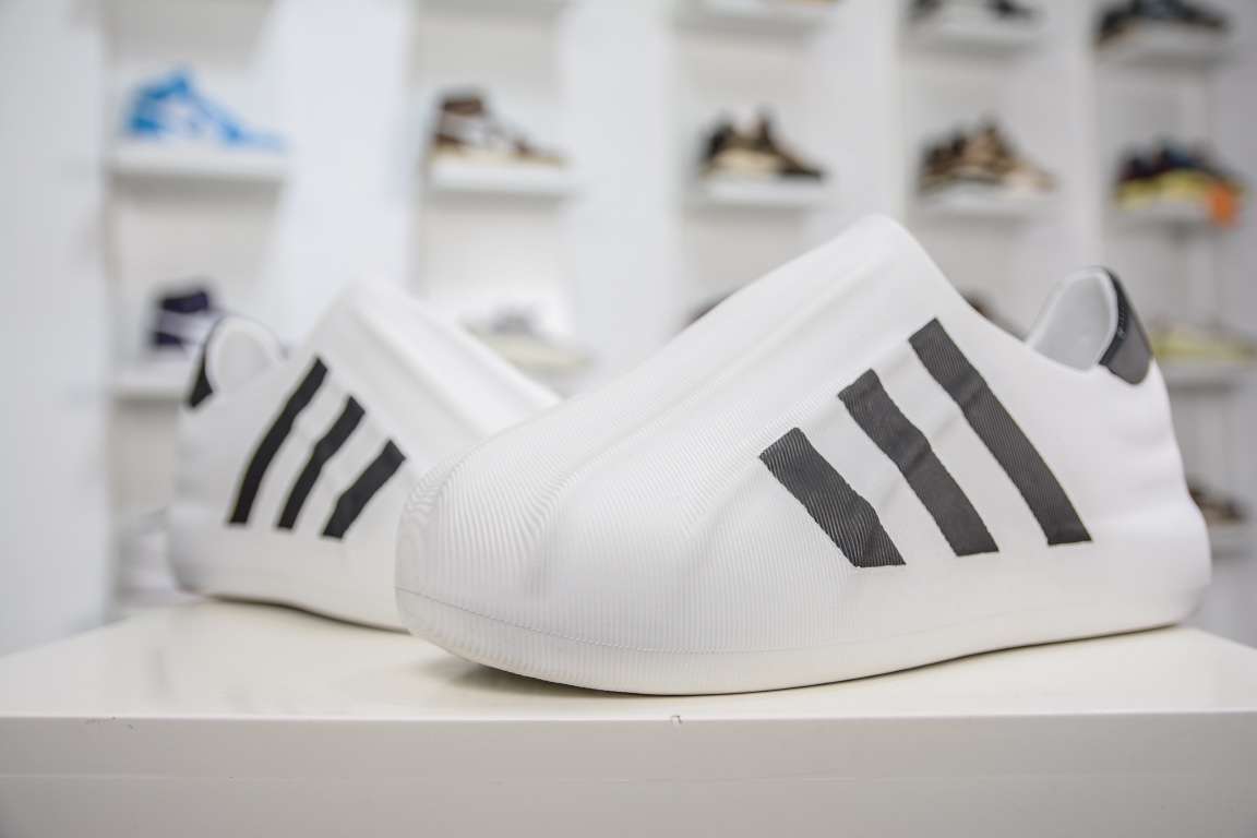 Adidas adiFOM Superstar ”Cloud White/Black” Shell Front Page Slip-on Series Casual Sports Duck Shoes ”White Black” HQ8750