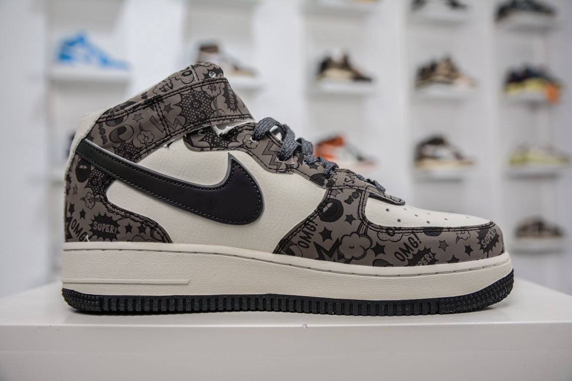 280 Nike Air Force 1 Mid 空军一号低帮百搭休闲运动板鞋 黑客 ZG0088-911