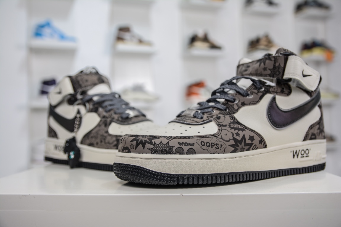 280 Nike Air Force 1 Mid 空军一号低帮百搭休闲运动板鞋 黑客 ZG0088-911