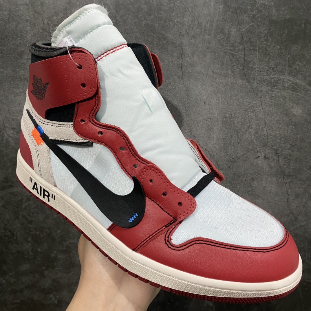 图片[3]-老DT版本OFF-WHITE x Air Jordan AJ1 OW 联名北卡蓝/联名芝加哥白红 /白联名n鞋面网纱、后跟港宝等材料 均采购来自原厂针车孔深度 间距 极致还原乱真所有模具原鞋拆解开发 市售第一梯队版本 货号：AQ0818-100/148 AA3834-101  尺码：40 40.5 41 42 42.5 43 44 44.5 45 46 47.5-莆田鞋批发中心