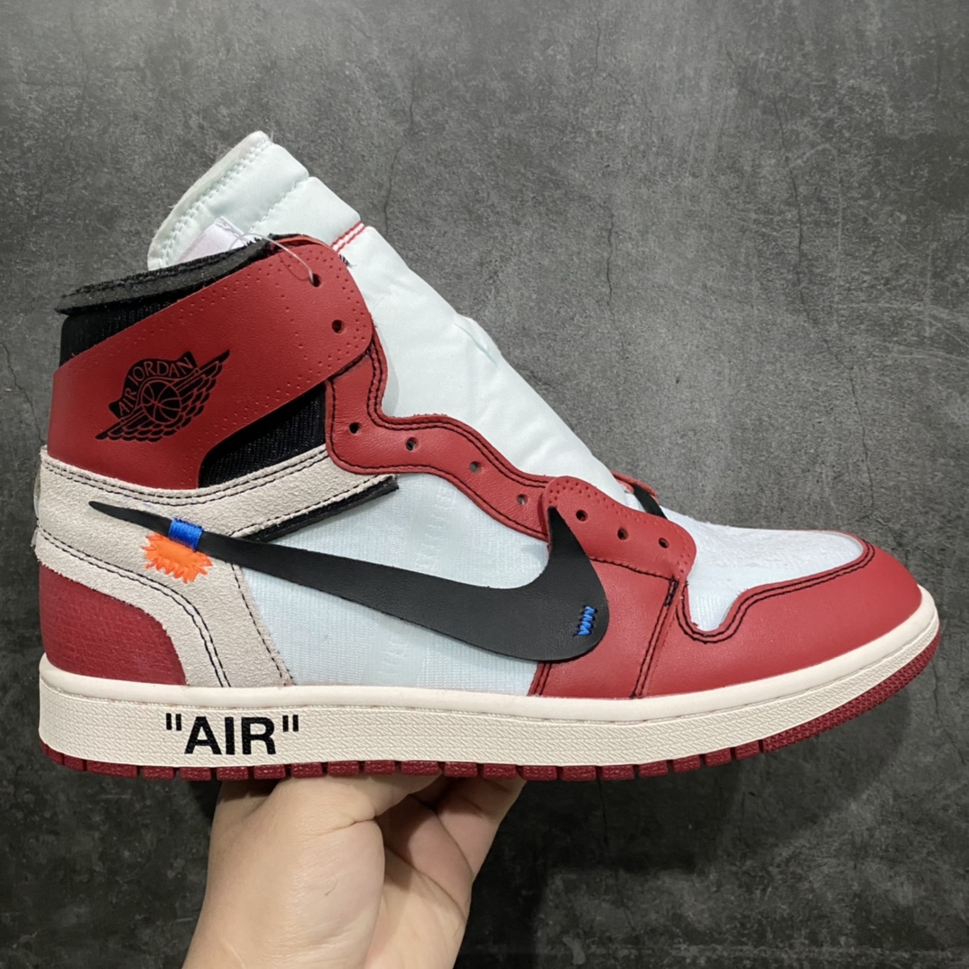 老DT版本OFF-WHITE x Air Jordan AJ1 OW 联名北卡蓝/联名芝加哥白红 /白联名n鞋面网纱、后跟港宝等材料 均采购来自原厂针车孔深度 间距 极致还原乱真所有模具原鞋拆解开发 市售第一梯队版本 货号：AQ0818-100/148 AA3834-101  尺码：40 40.5 41 42 42.5 43 44 44.5 45 46 47.5-莆田鞋批发中心