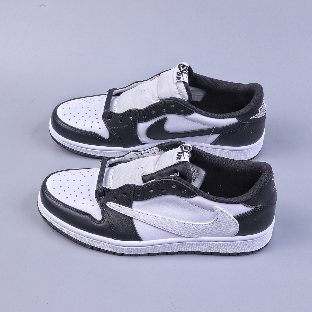 260 W版Travis Scott x Air Jordan 1 Low 黑白熊猫倒钩 DM7866-007