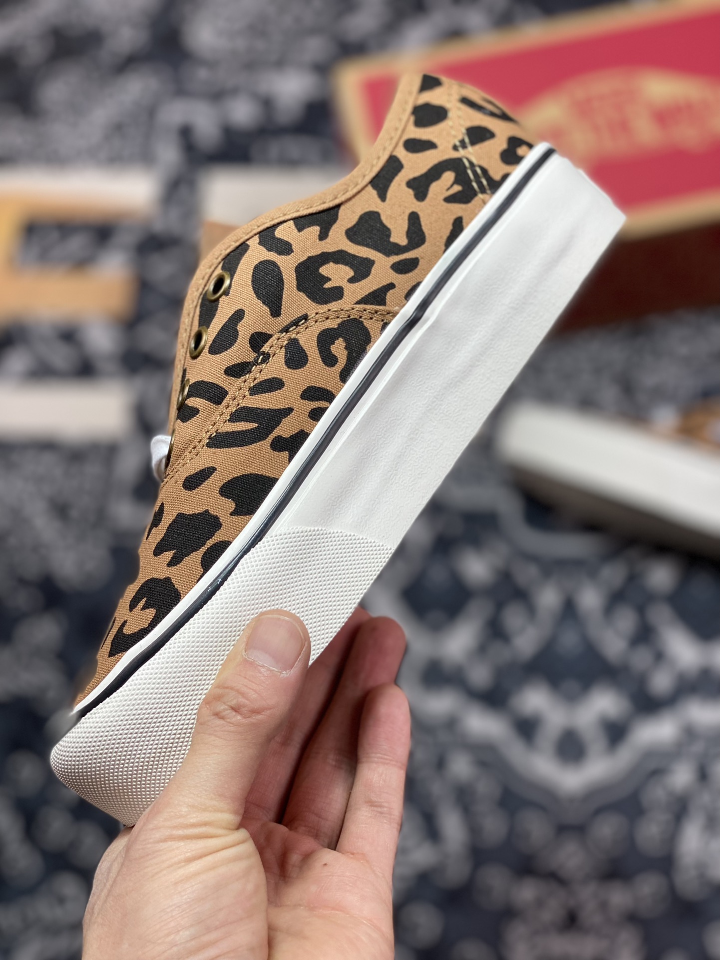 140   Vans Authentic 厚底增高豹纹 2023年春季新款休闲帆布鞋