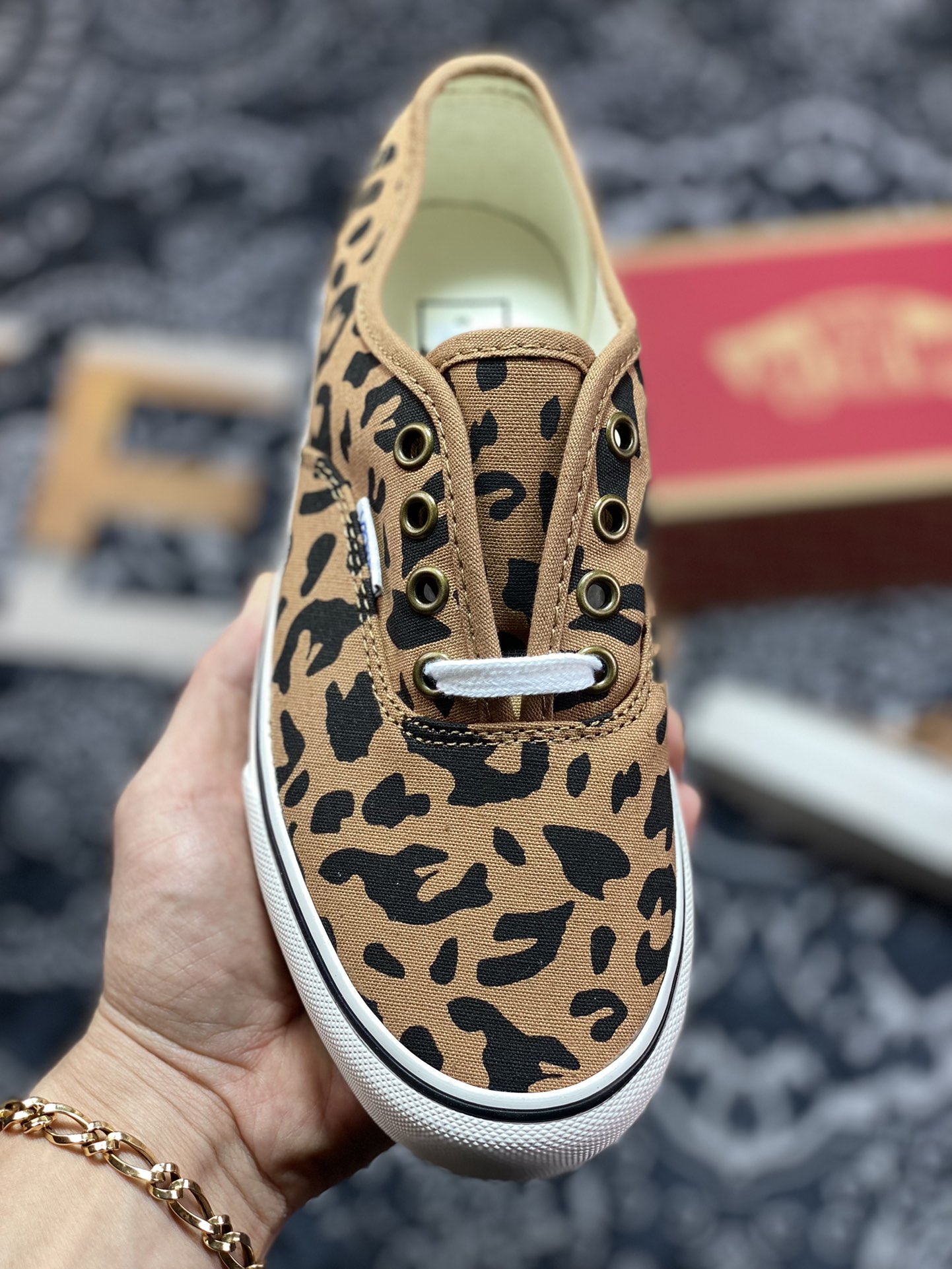 140   Vans Authentic 厚底增高豹纹 2023年春季新款休闲帆布鞋