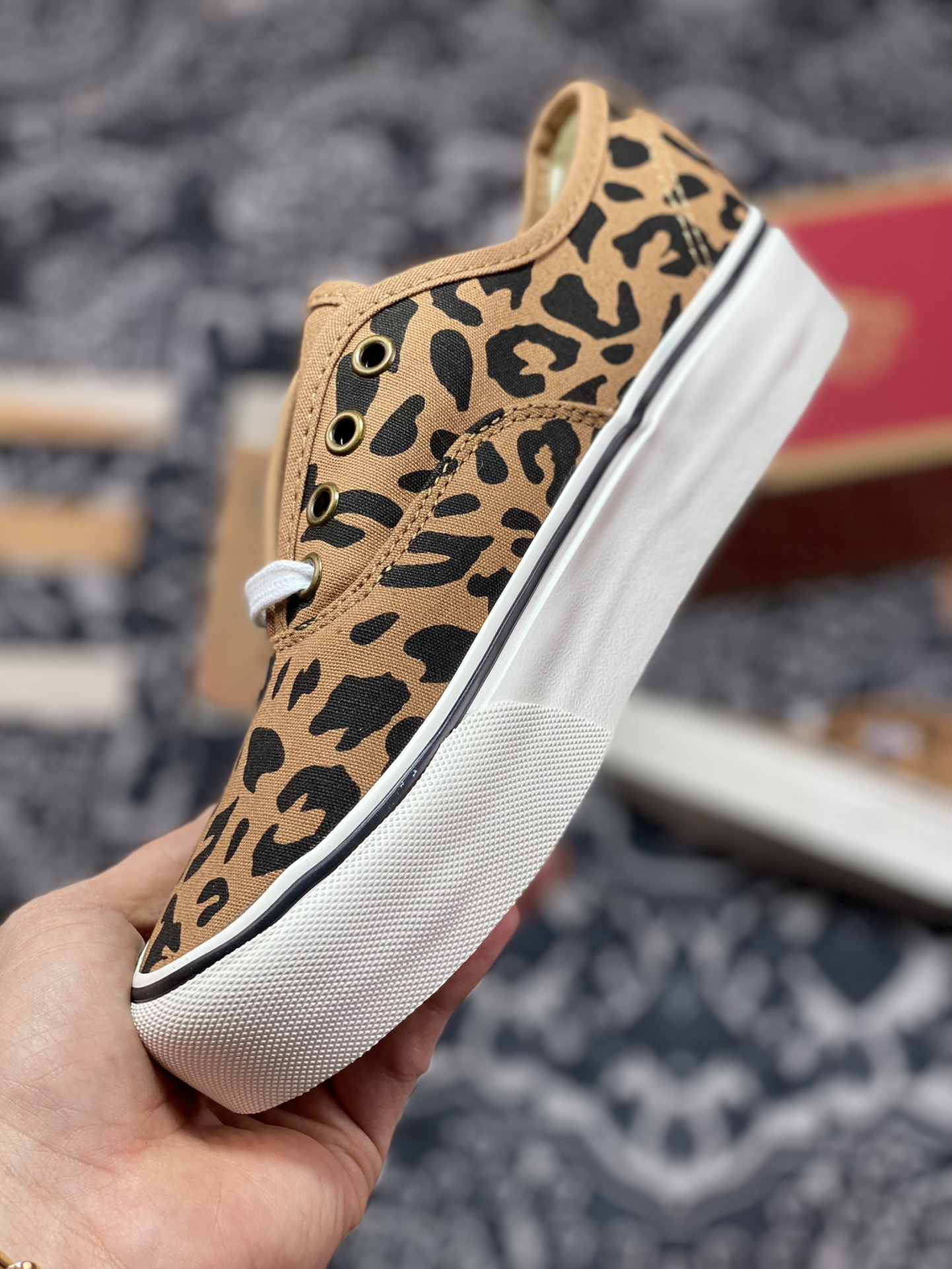 140   Vans Authentic 厚底增高豹纹 2023年春季新款休闲帆布鞋