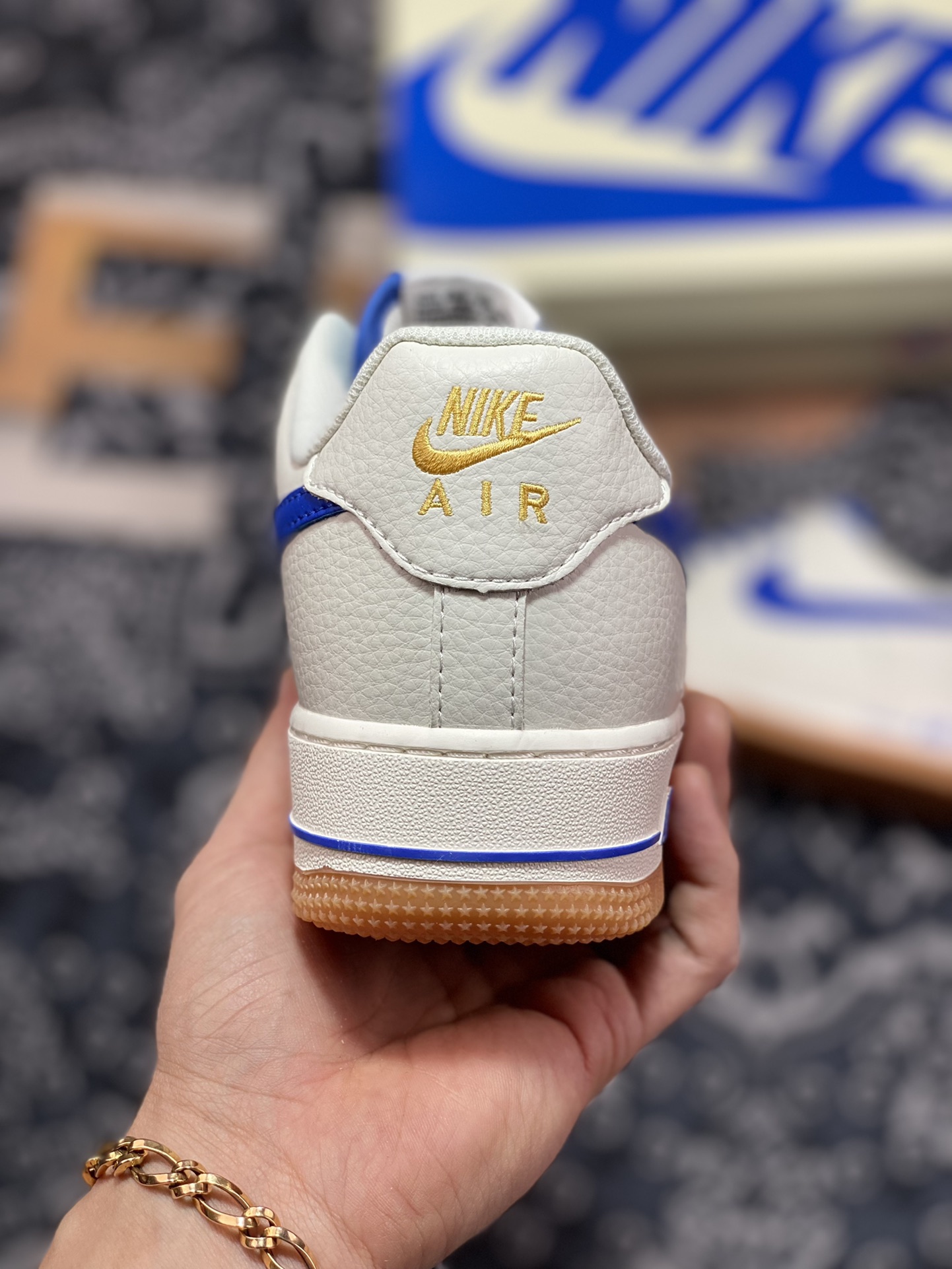 240 Nike Air Force 1’07 Low”White/Blue/Gum”空军一号经典低帮板鞋“皮革白宝蓝生胶底”NN0613-011