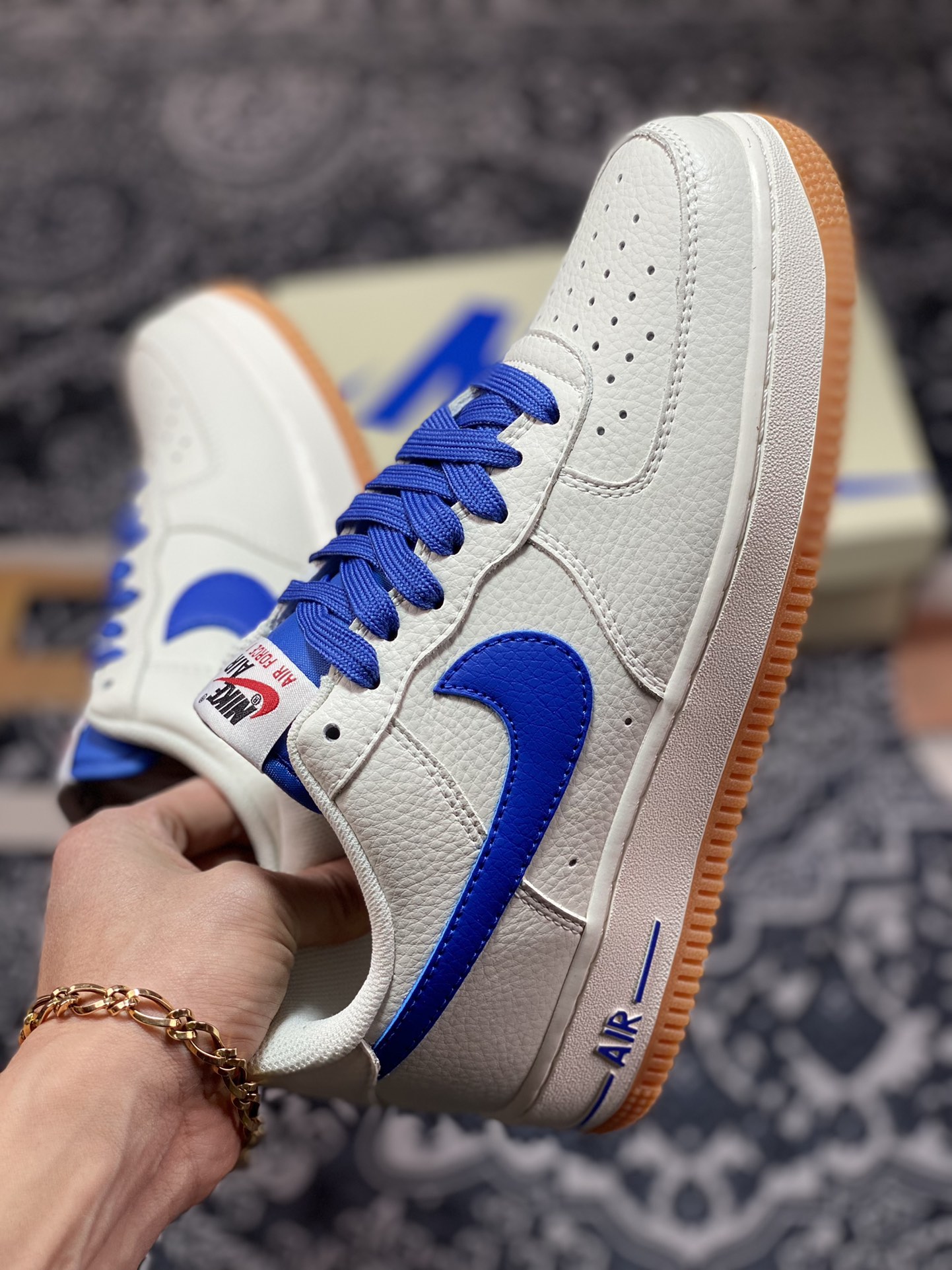 240 Nike Air Force 1’07 Low”White/Blue/Gum”空军一号经典低帮板鞋“皮革白宝蓝生胶底”NN0613-011