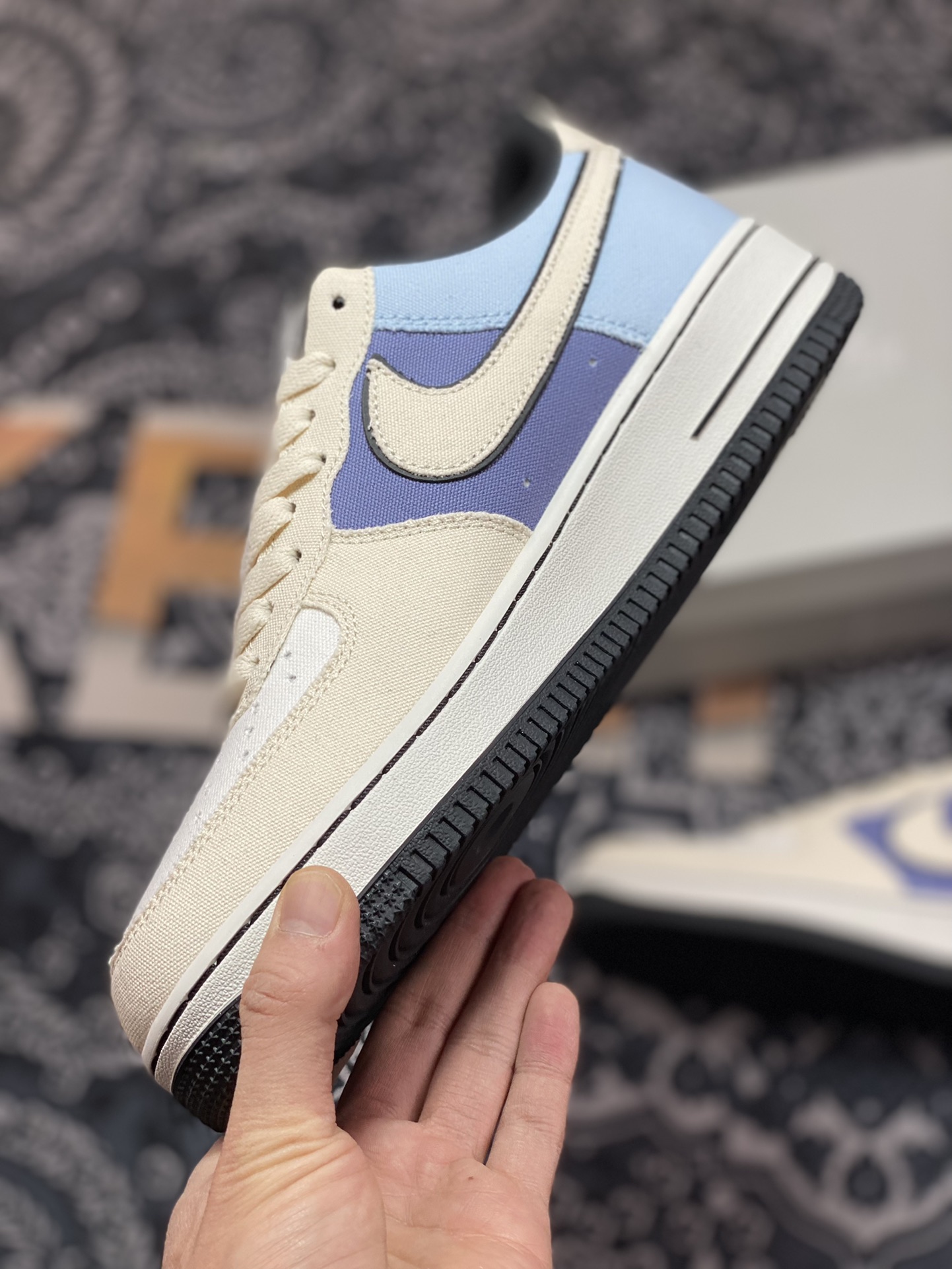200 Otomo Katsuhiro x Nike Air Force 1’07 LV8 Low”Steamboy OST”空军一号板鞋“帆布浅灰牛仔蓝黑马”315122-663
