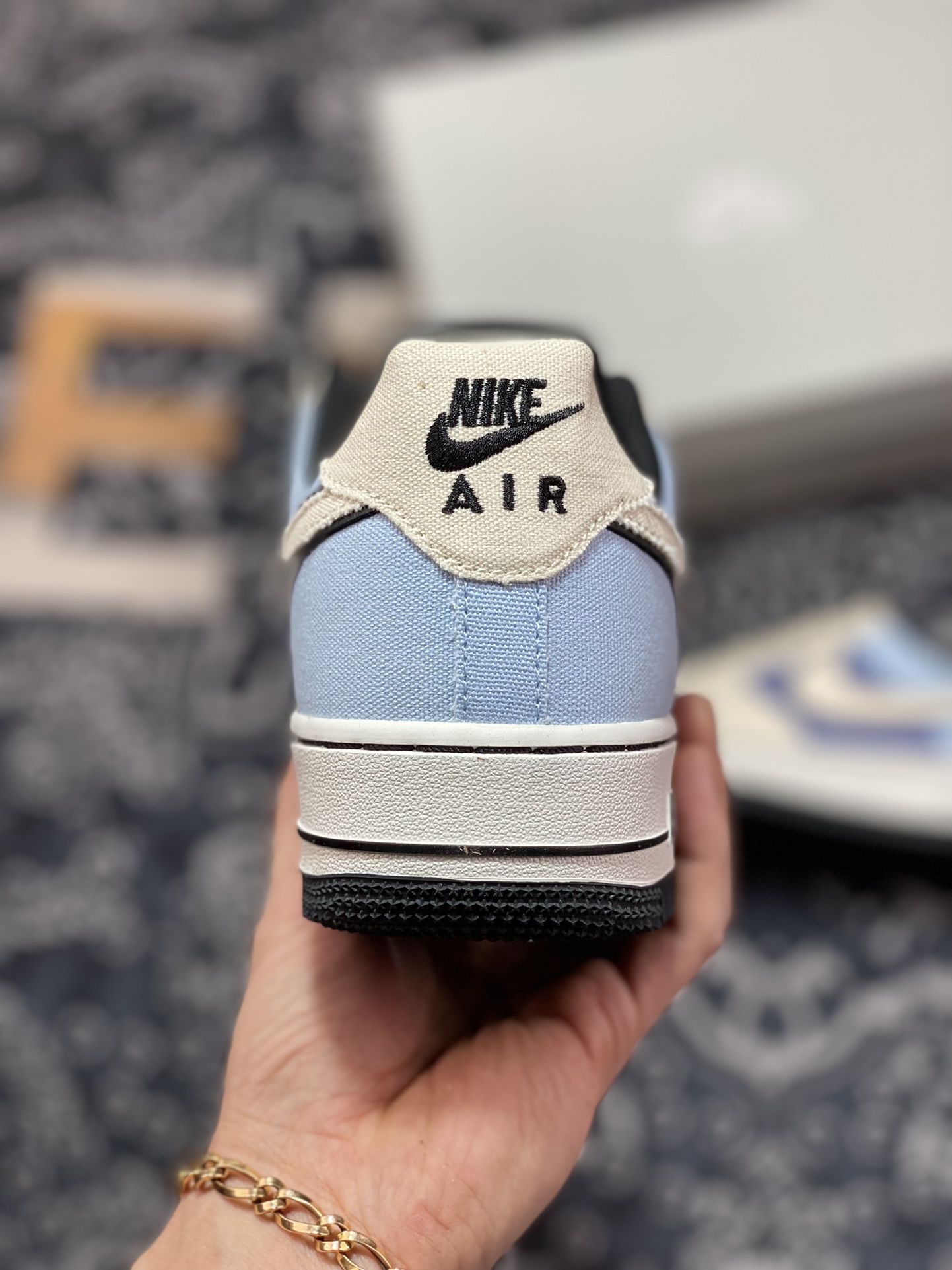 200 Otomo Katsuhiro x Nike Air Force 1’07 LV8 Low”Steamboy OST”空军一号板鞋“帆布浅灰牛仔蓝黑马”315122-663