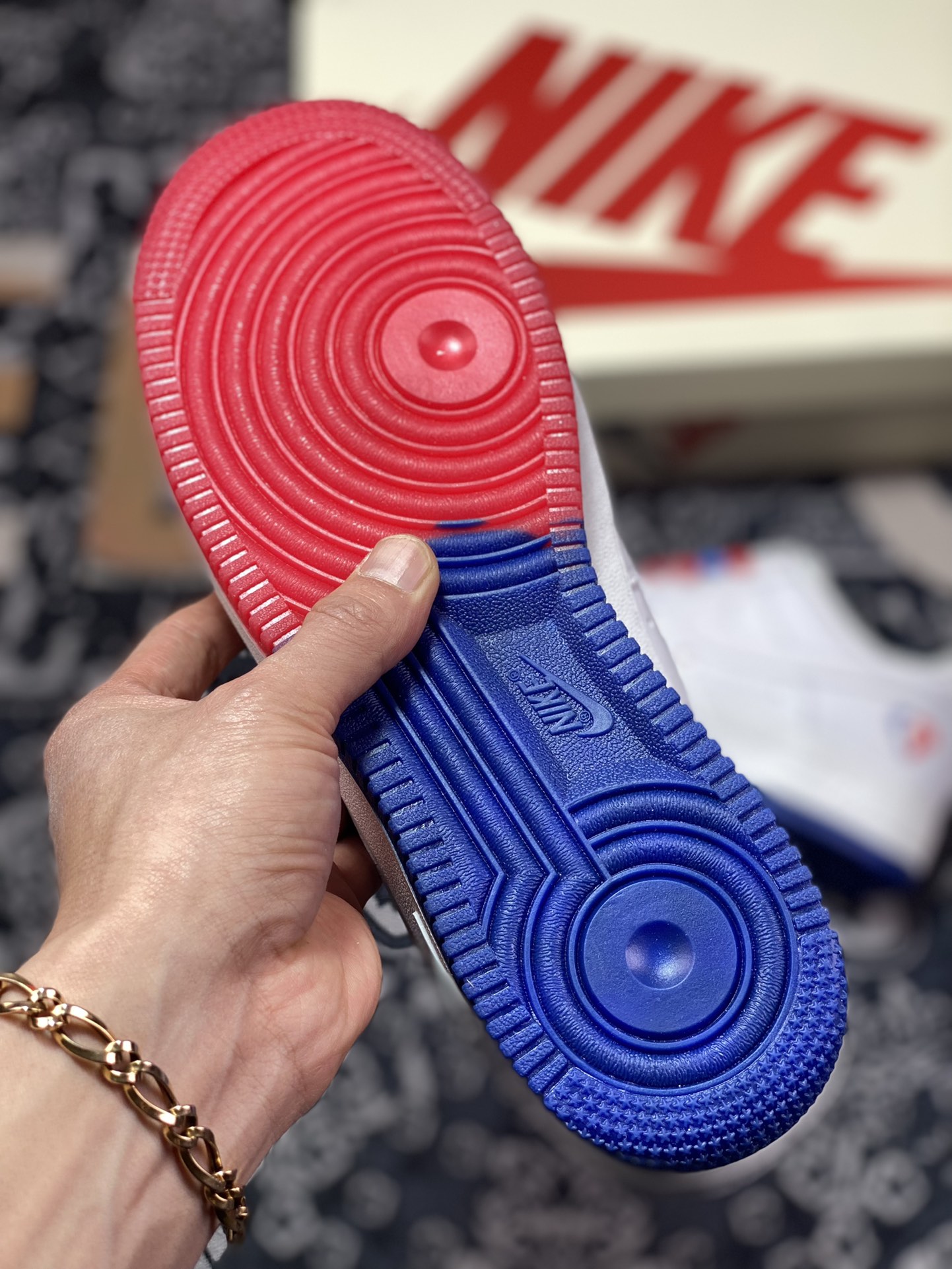 260 Nike Air Force 1’07 Low QS”White/Deep Blue/Red/Philadelphia 76ers”空军一号板鞋“白红深蓝迷你双钩子”NB6578-075