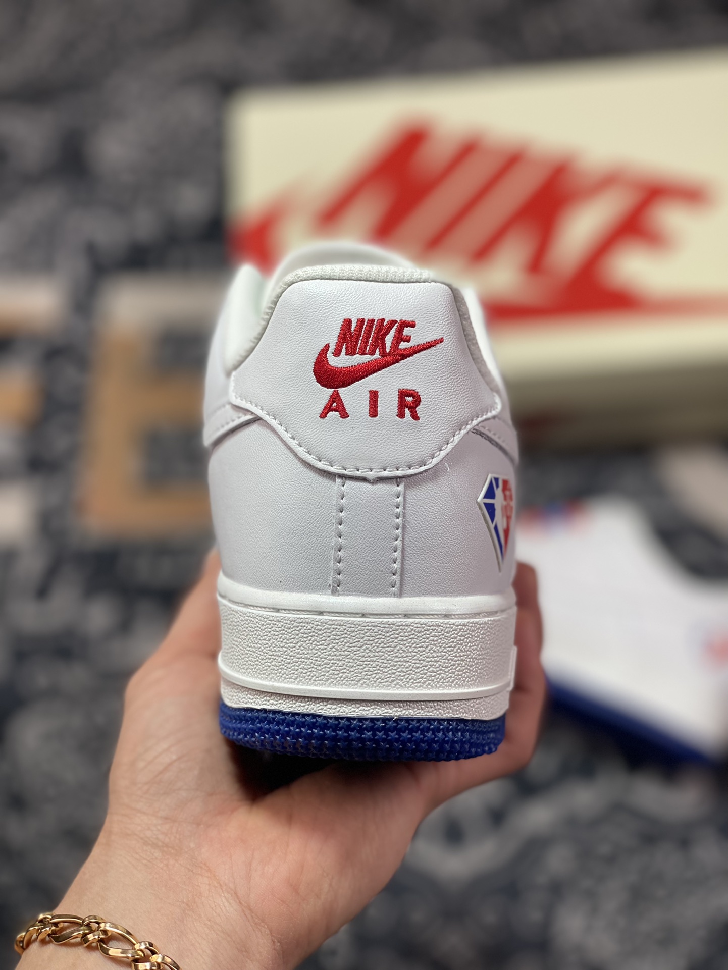 260 Nike Air Force 1’07 Low QS”White/Deep Blue/Red/Philadelphia 76ers”空军一号板鞋“白红深蓝迷你双钩子”NB6578-075