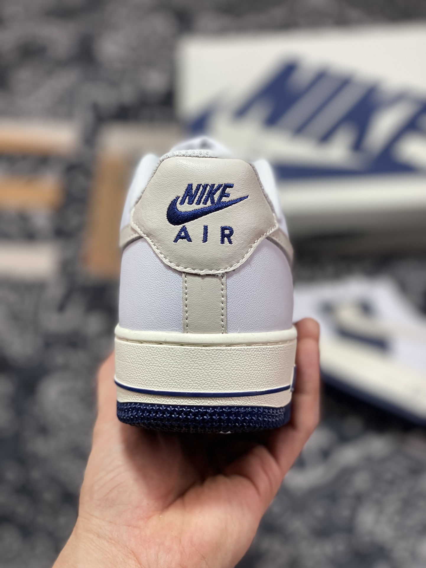 220 Nike By You Air Force 1'07 Low Retro SP空军一号低帮板鞋“皮革白海军蓝小旧金山”DE0099-002