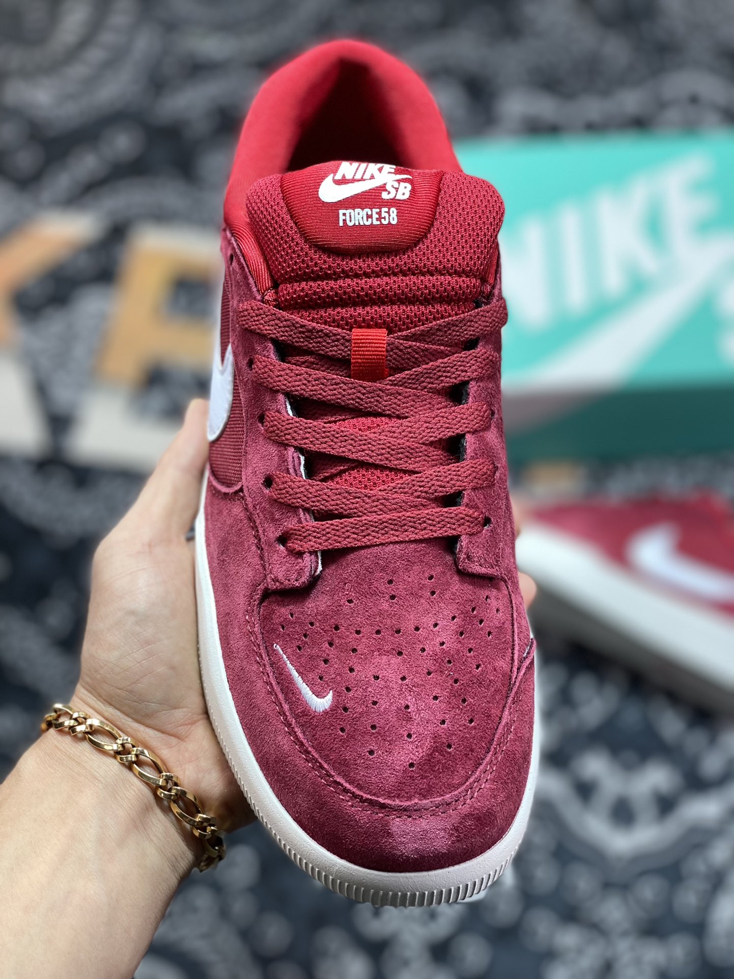 150 原厂级别 Nike SB Forcce 58 酒红 复古休闲男女板鞋 CZ2959-009