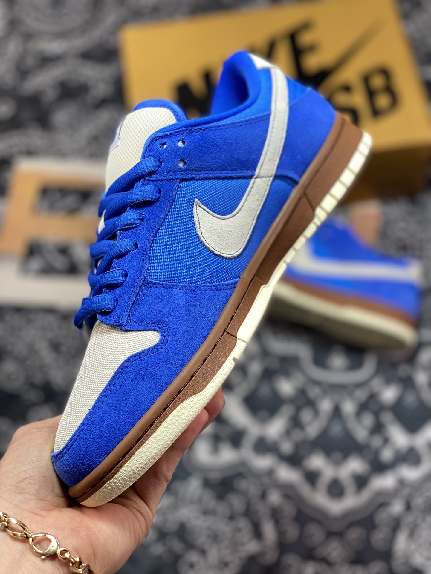 Nike SB Dunk Low Pro ”Gold Rail” dunk series low-top sneakers ”Melbourne blue and white” 304292-472