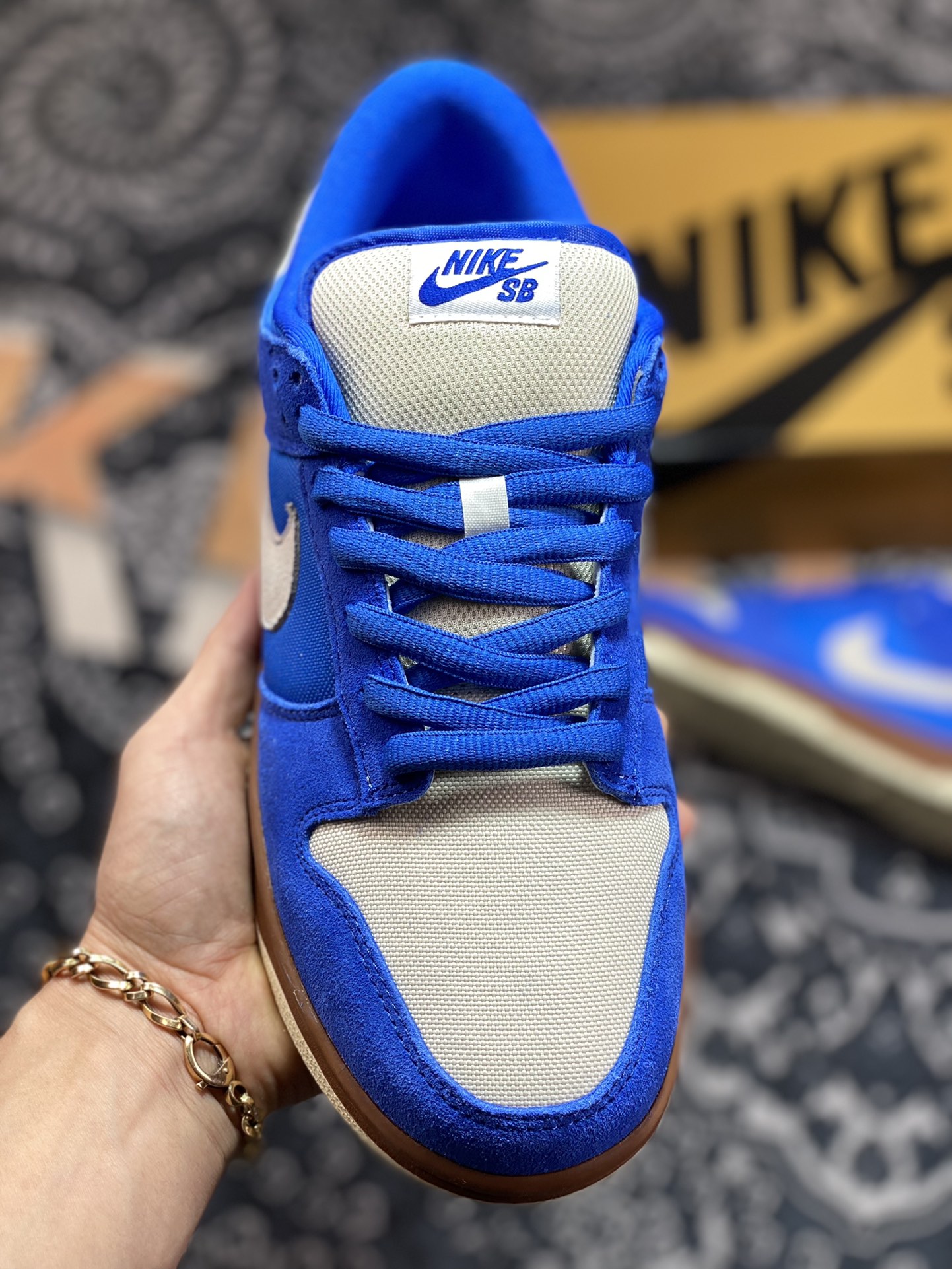 Nike SB Dunk Low Pro ”Gold Rail” dunk series low-top sneakers ”Melbourne blue and white” 304292-472