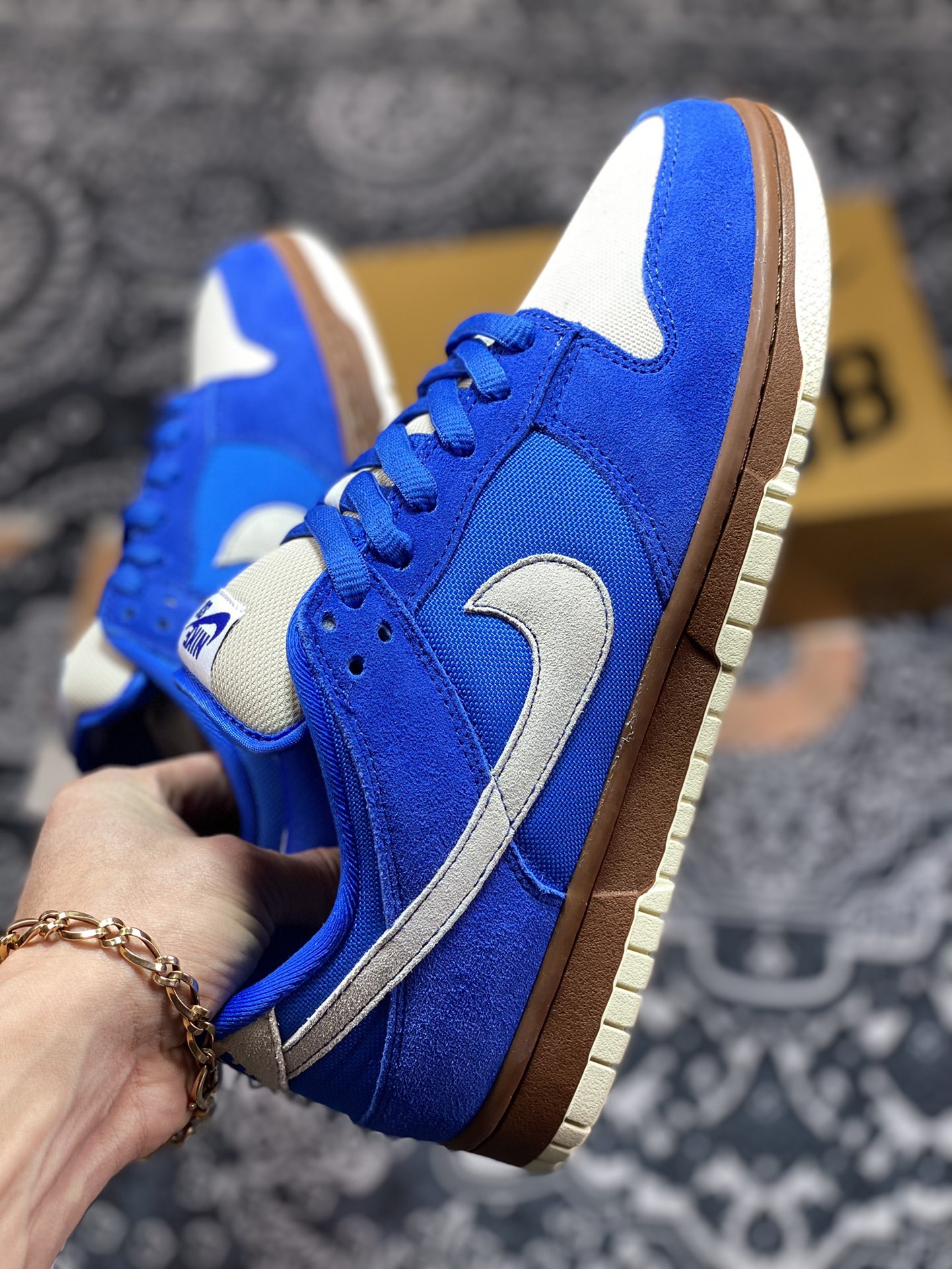 Nike SB Dunk Low Pro ”Gold Rail” dunk series low-top sneakers ”Melbourne blue and white” 304292-472