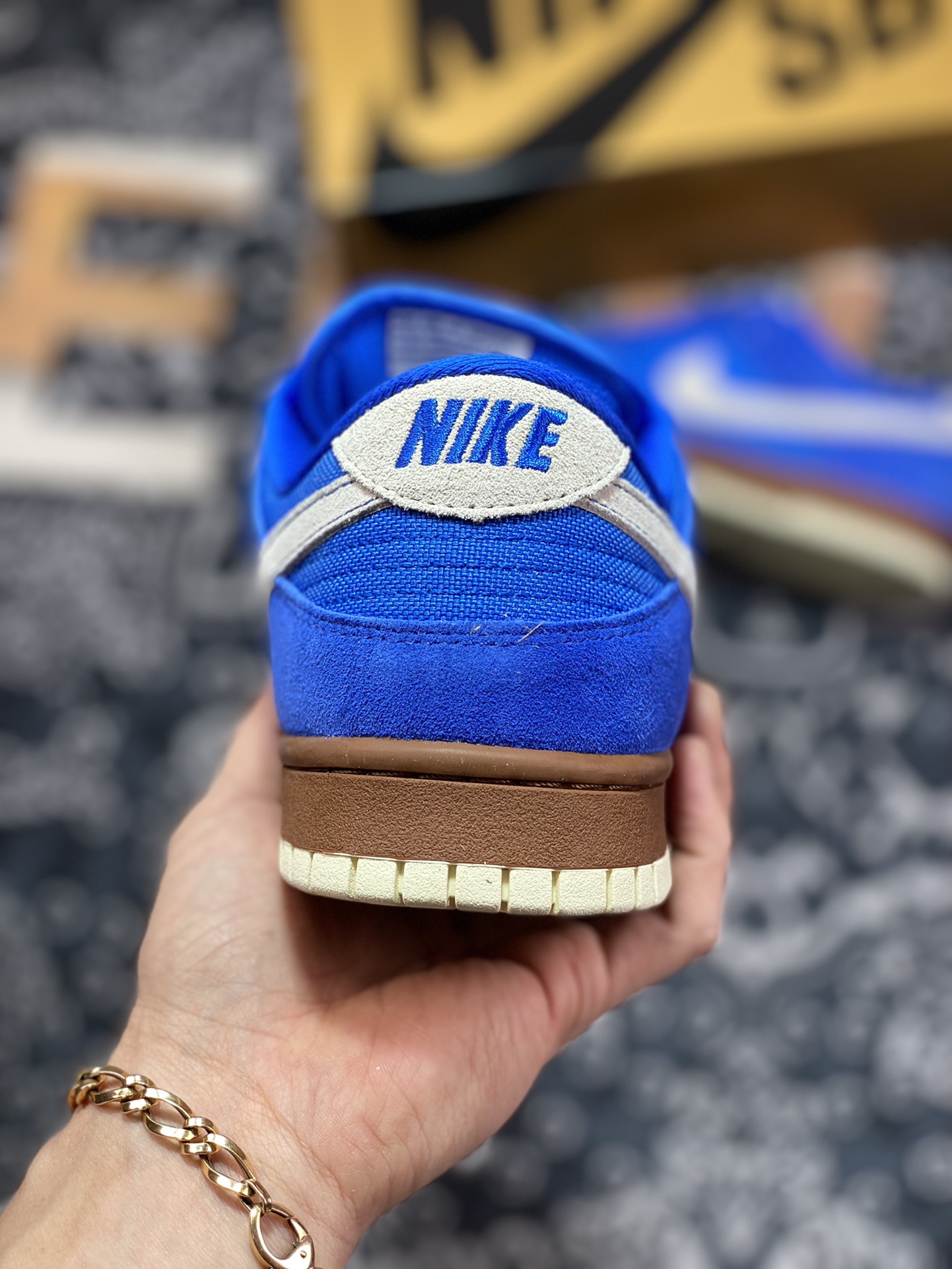 Nike SB Dunk Low Pro ”Gold Rail” dunk series low-top sneakers ”Melbourne blue and white” 304292-472