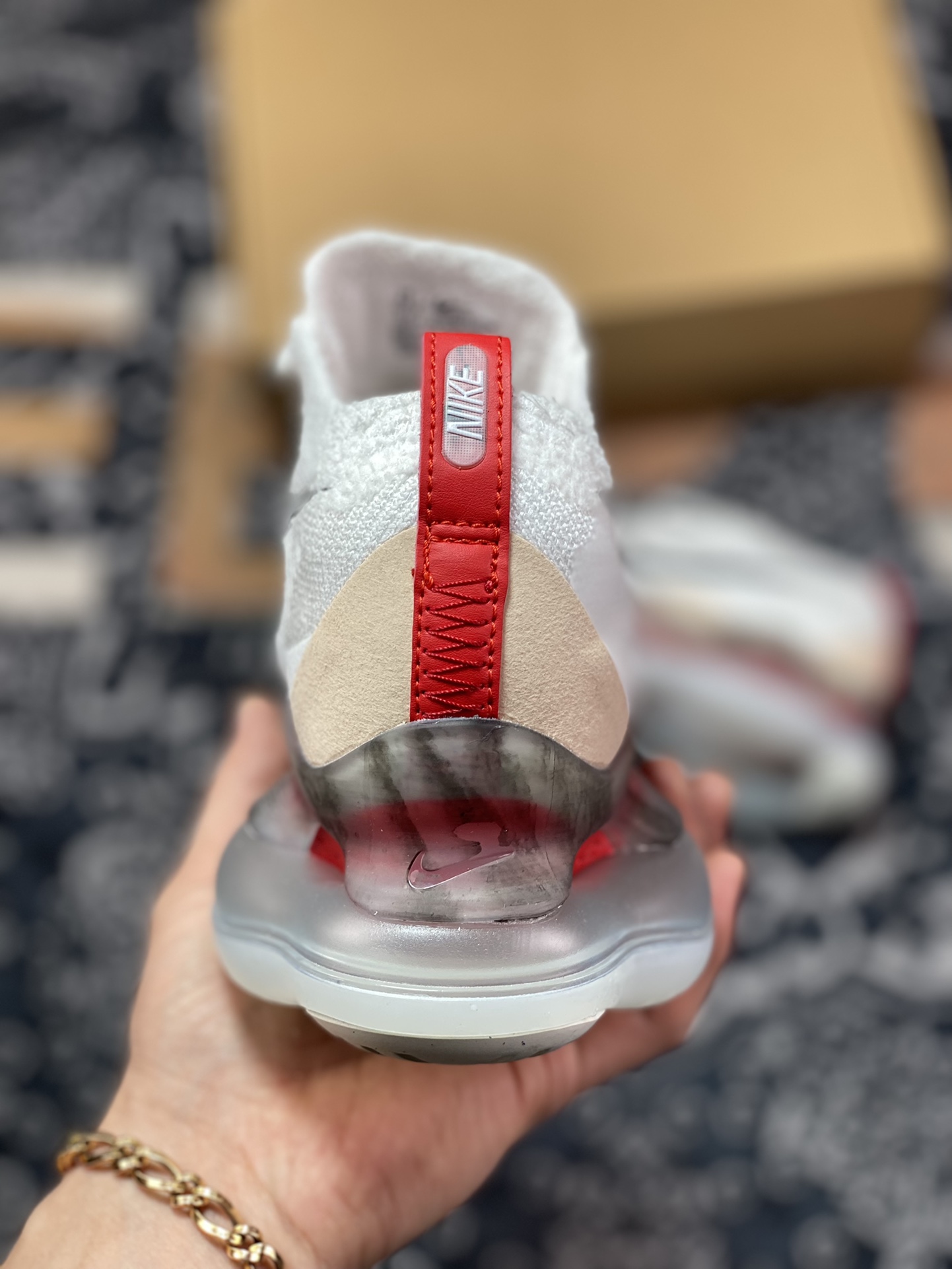 280 Nike Air Max Scorpion Flyknit”Leap High”天蝎座系列慢跑鞋“针织白红黑刺绣”FD4319-101