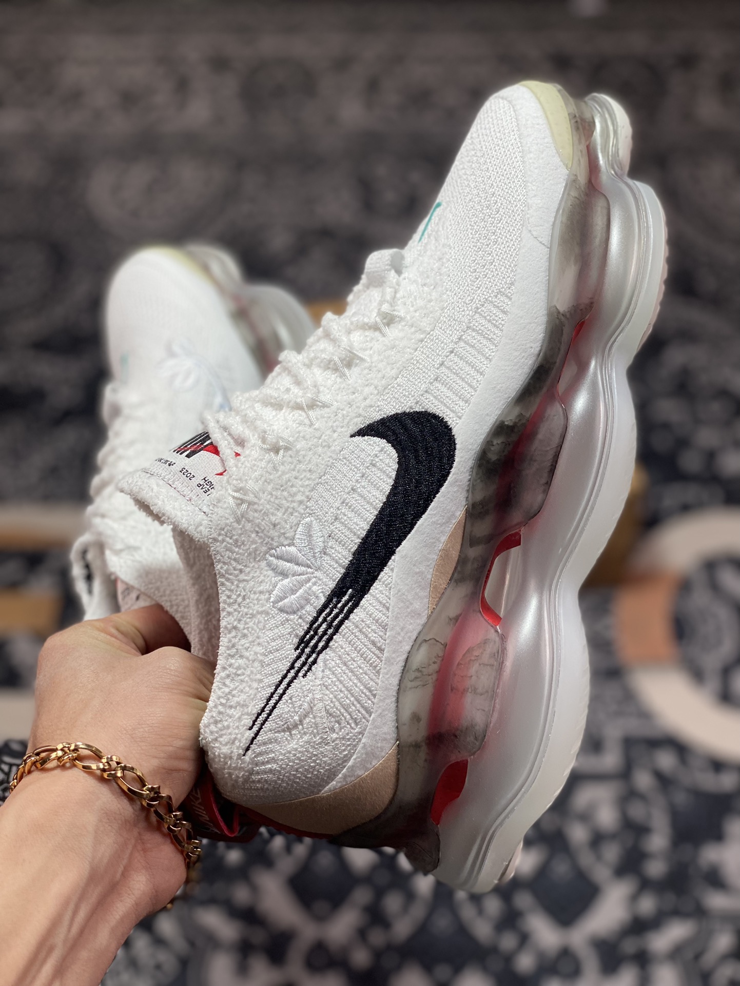 280 Nike Air Max Scorpion Flyknit”Leap High”天蝎座系列慢跑鞋“针织白红黑刺绣”FD4319-101